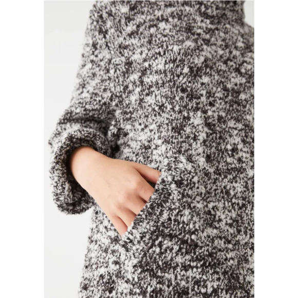 & Other Stories Boucle Wool Turtleneck Sweater Jumper Brown White Small - Picture 5 of 9